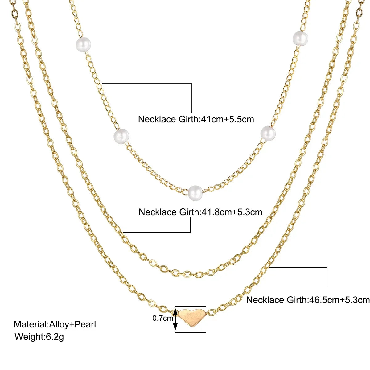 LATS Meerlaagse Parel Kruis Liefdeshart Hanger Kettingen voor Dames Goudkleur Mode Sleutelbeen Halsketting 2024 Trend Sieraden
