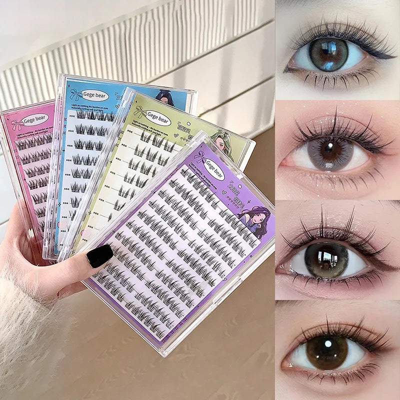 Gege Bear Lijmloze Valse Wimpers - Eenvoudige 3-Staps Applicatie, Natuurlijke Look, Perfect voor Beginners met Zonnebloem Desig