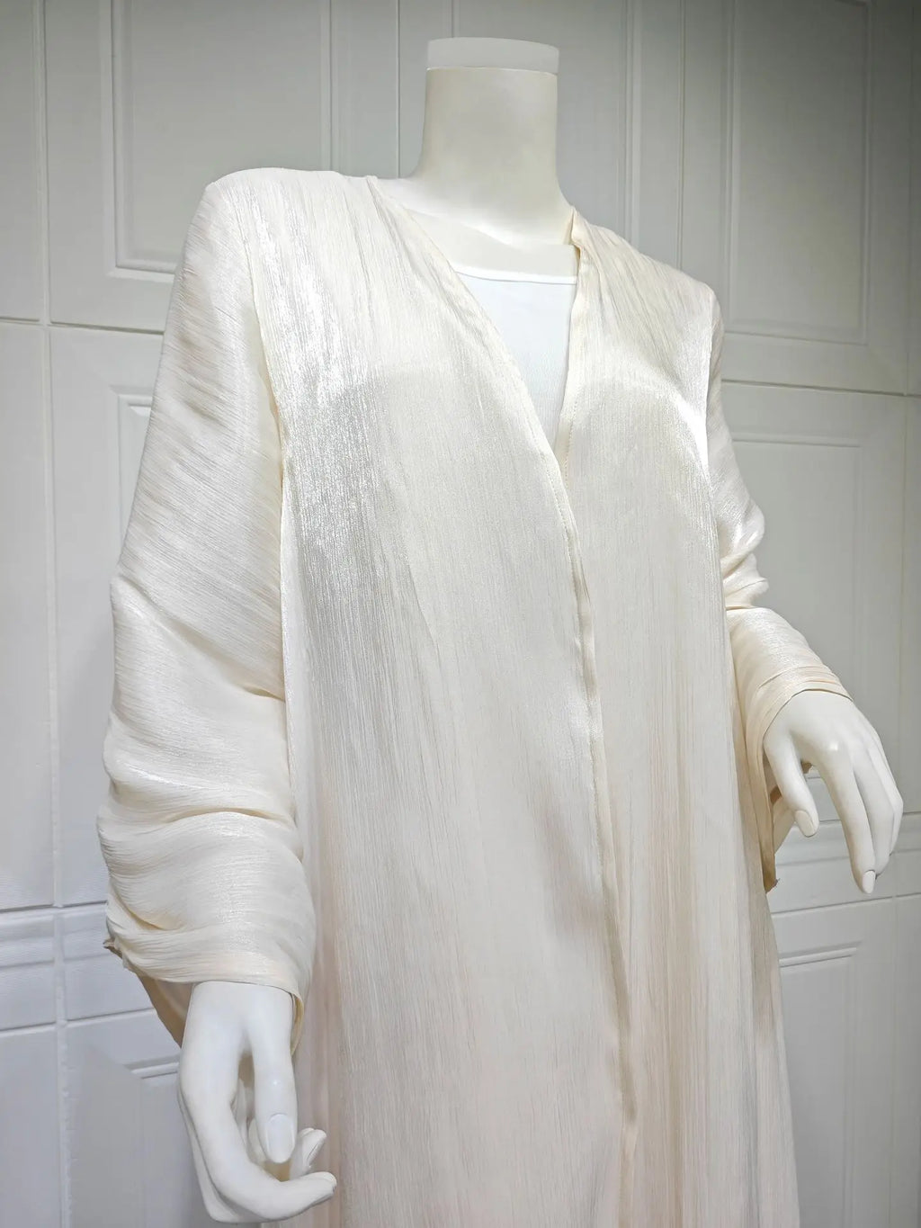 Eid Zijdeachtige Abaya's voor Vrouwen Moslim Jalabiya Ramadan Jurk met Knopen Mouwen Ramadan Kaftan Feestjurken Vestido Largo Cardigan