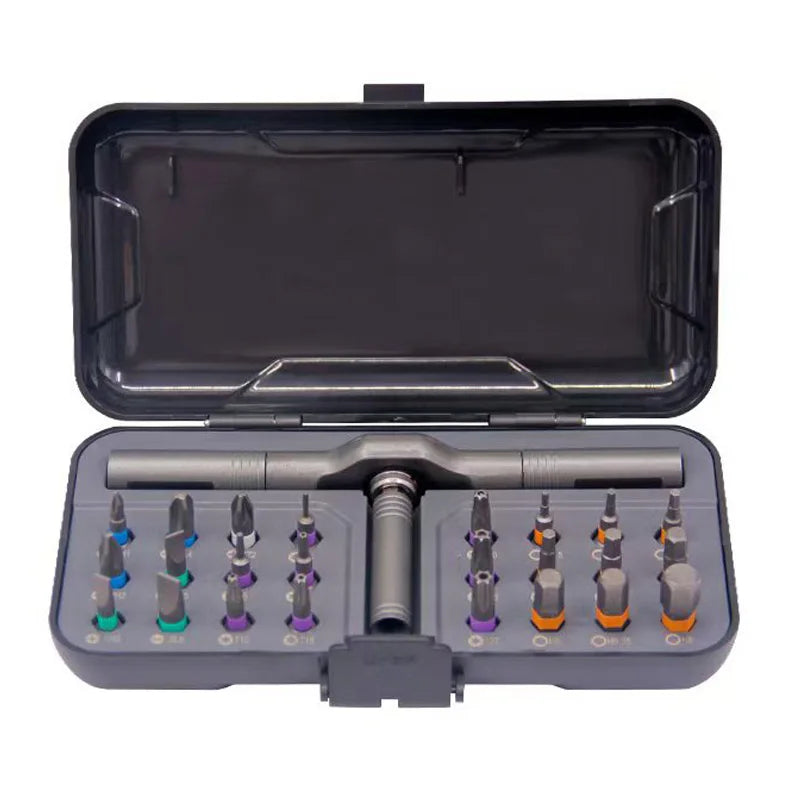 Set di cacciaviti a cricchetto magnetici 24 in 1 Punte di precisione con impugnatura Kit di cacciaviti per elettronica fai da te Orologi Strumenti per la riparazione domestica