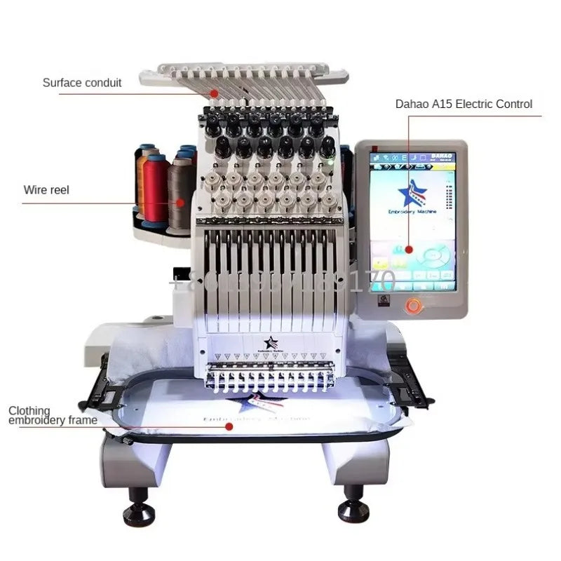 Macchina da ricamo per uso domestico Multi-ago Fusione colori Compatibilità file DST per progetti creativi
