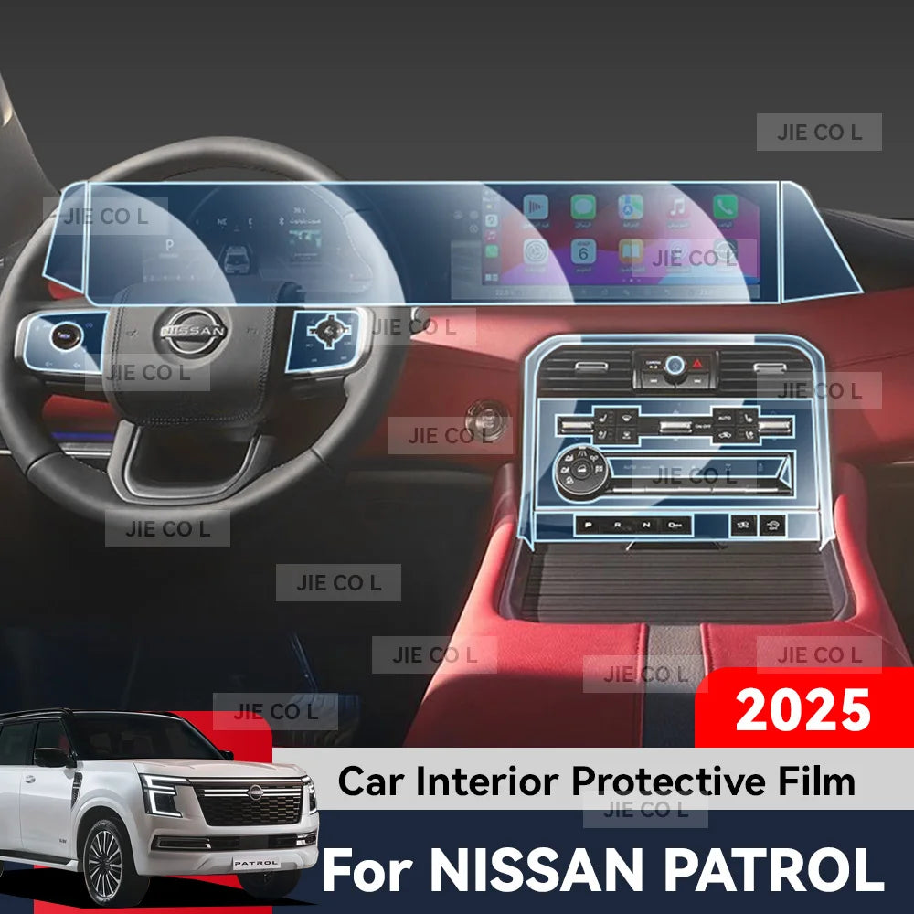 Auto Central Control TPU Navigation Anti Scratch Interior Protection Film Navigation For NISSAN PATROL 2025 Accessories