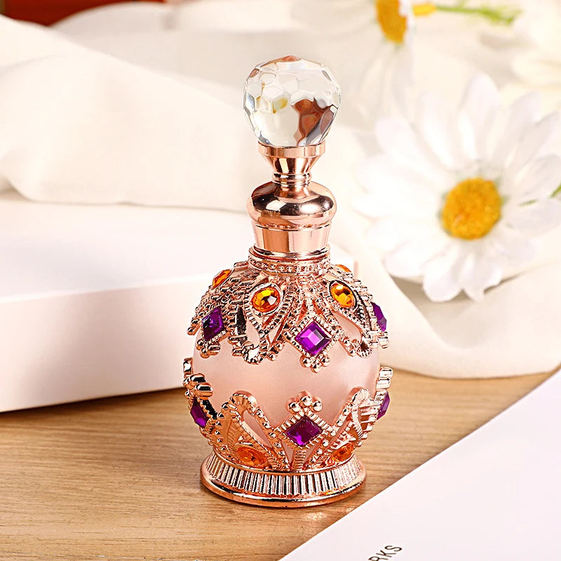 1 STKS Luxe Parfumfles Essentiële Olie Fles 15ml Lege Fles Opbergfles Cadeau Glazen Parfumfles Draagbare Flesjes