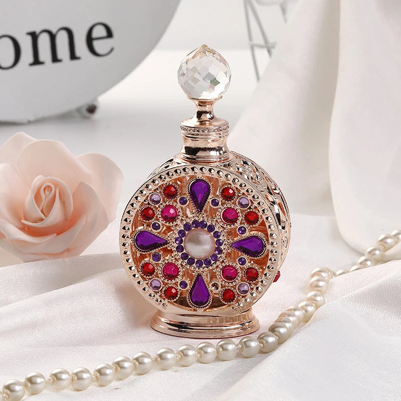 12ML Parfumflesje Metaal Leeg Flesje Essentiële Olie Parfum Dispenser Glazen Fles Luxe Geschenken Reizen Draagbaar Parfumflesje