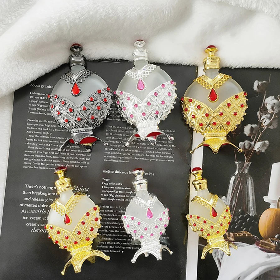 Set di Boccette di Profumo con Strass di Cristallo, Boccette Contagocce in Vetro Ricaricabili da 30ml e 10ml per Oli Essenziali, Accessori da Donna
