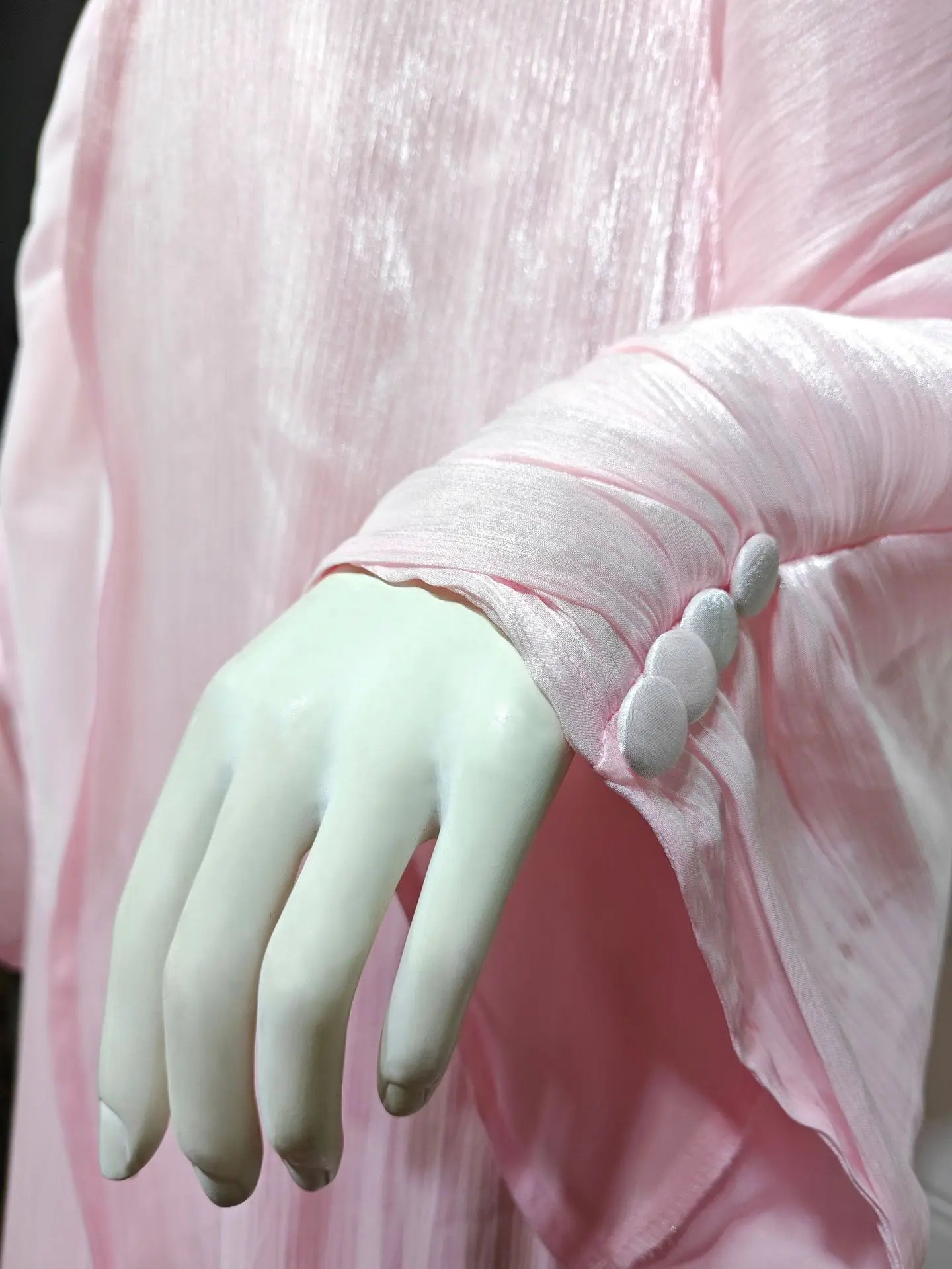 Eid Zijdeachtige Abaya's voor Vrouwen Moslim Jalabiya Ramadan Jurk met Knopen Mouwen Ramadan Kaftan Feestjurken Vestido Largo Cardigan