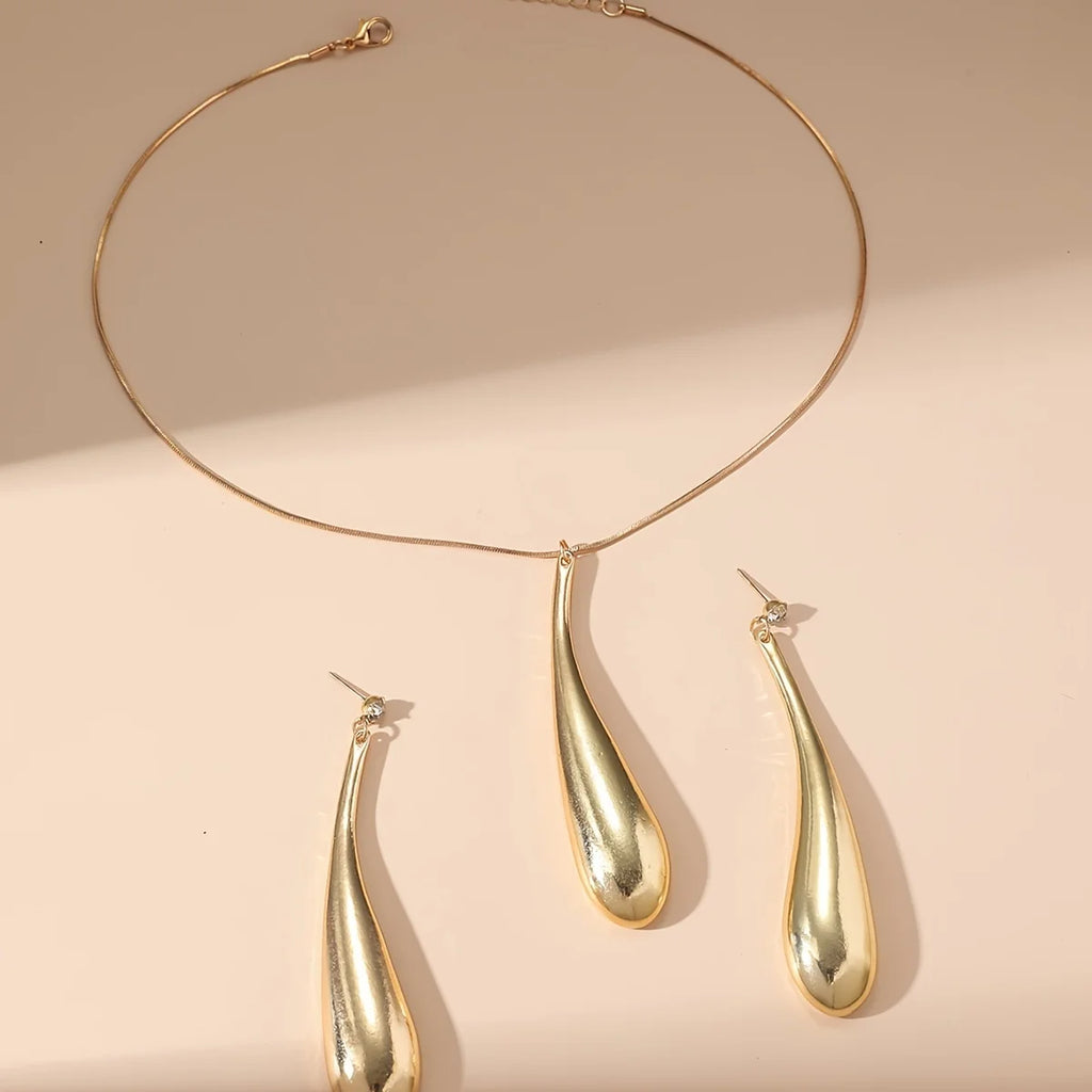 Set di Collana e Orecchini Feng Shui Punk Minimalista, Gioielli da Donna con Strass, per Occasioni Quotidiane e Festività, 3 Pezzi