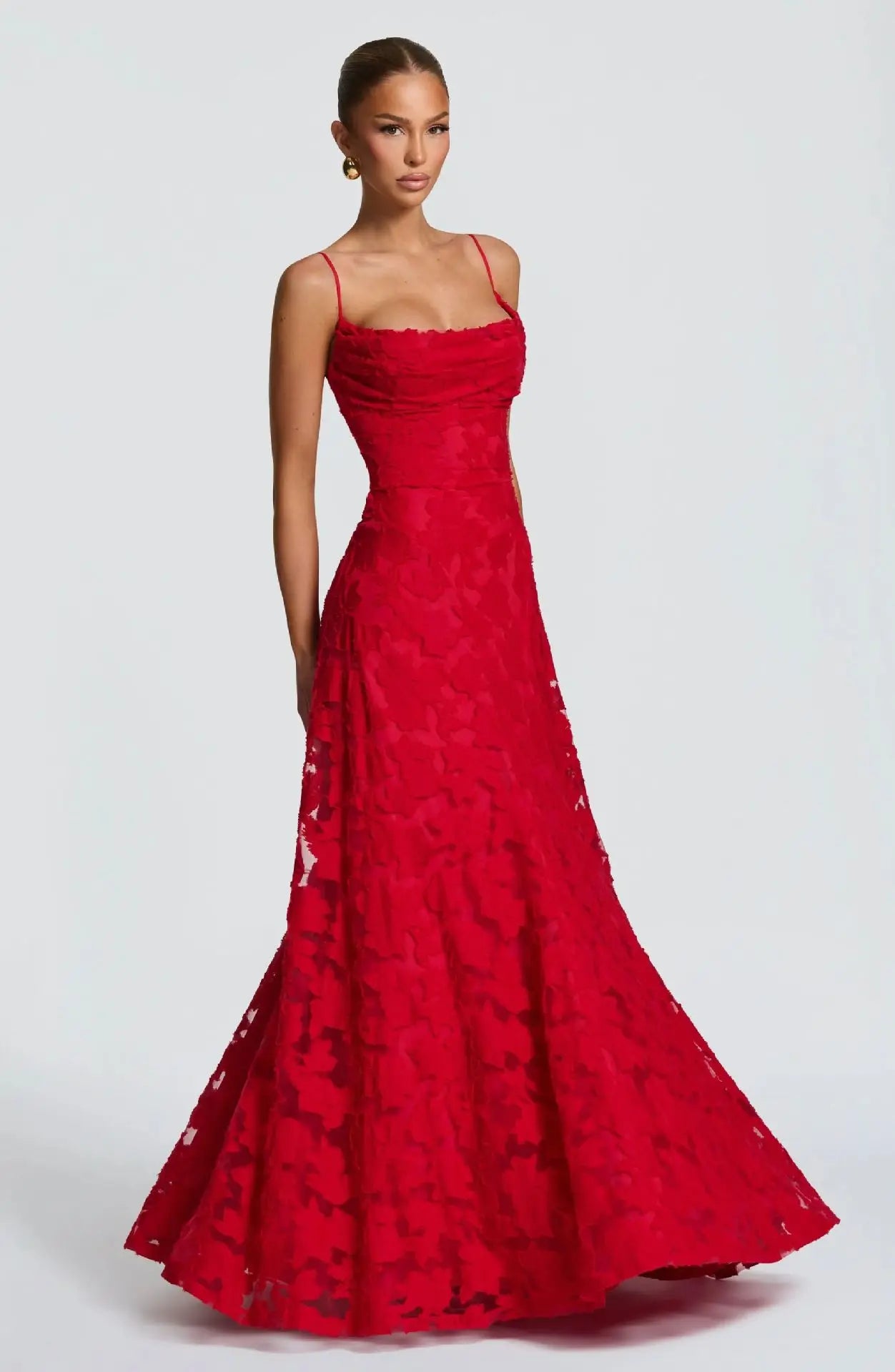 Jacquard Chiffon Lange Jurk Dames Mouwloze Bandage Jurken Zomer Avond Bruiloft Gast Groen Wit Bordeauxrood Roze Afstuderen