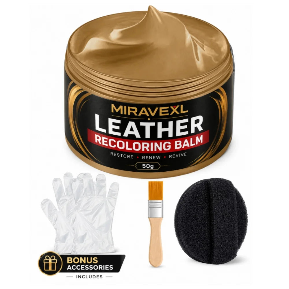 Leather Recoloring Balm, Leather & Vinyl Color Restorer Conditioner – Repairs Faded & Scratched Leather Color