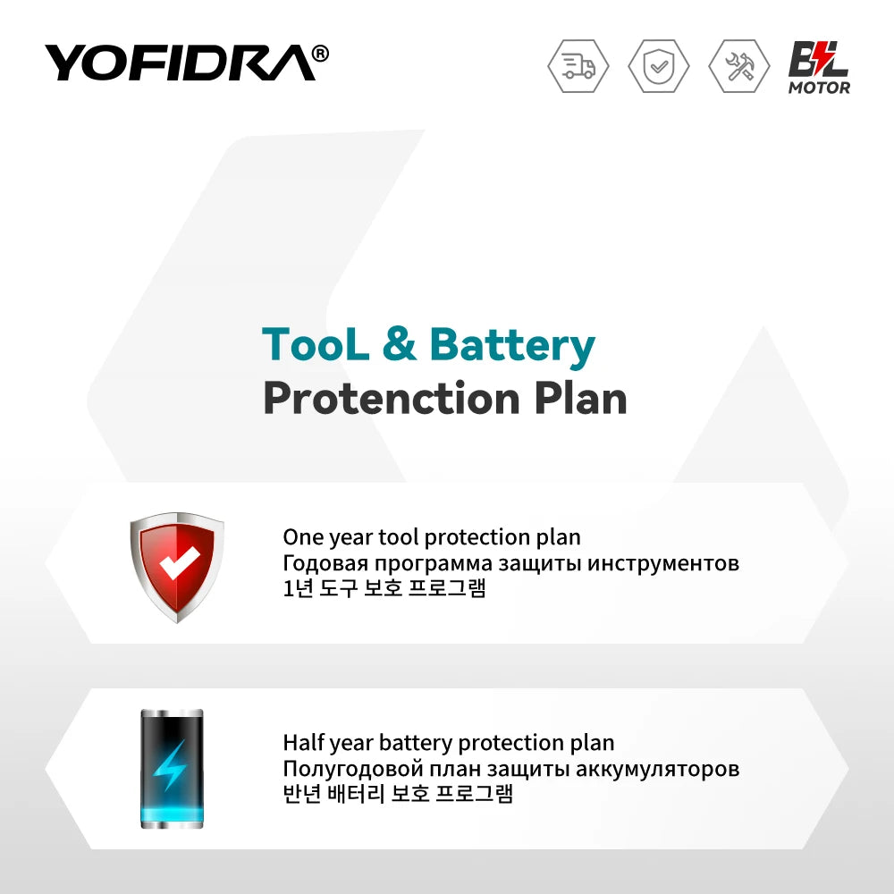 YOFIDRA 200 bar borstelloze elektrische hogedrukreiniger 6-in-1 autowasslang tuinspuit voor Makita 21V accu spuitpistool