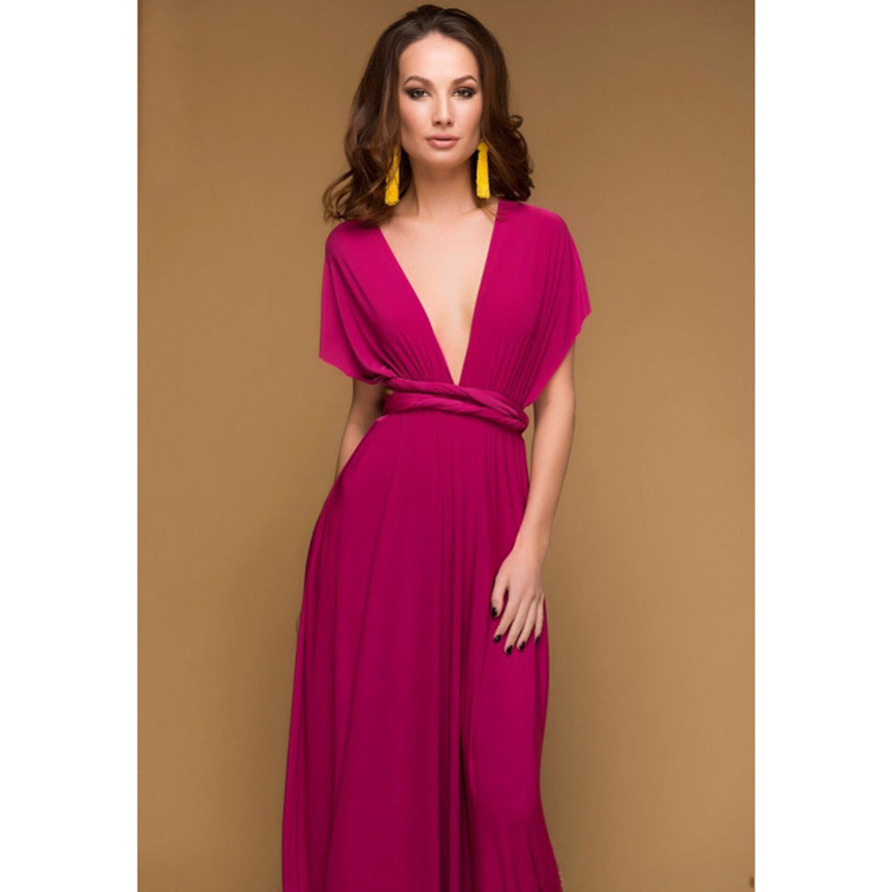 Sexy Vrouwen Multiway Wrap Convertible Boho Maxi Club Rode Bandage Lange Jurk Feest Bruidsmeisje Infinity Robe Longue Femme