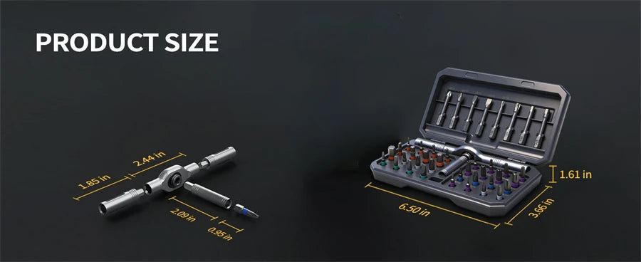 Set di cacciaviti magnetici 24 in 1 Cacciavite a cricchetto magnetico compatto e portatile con manico motore reversibile ad alta coppia