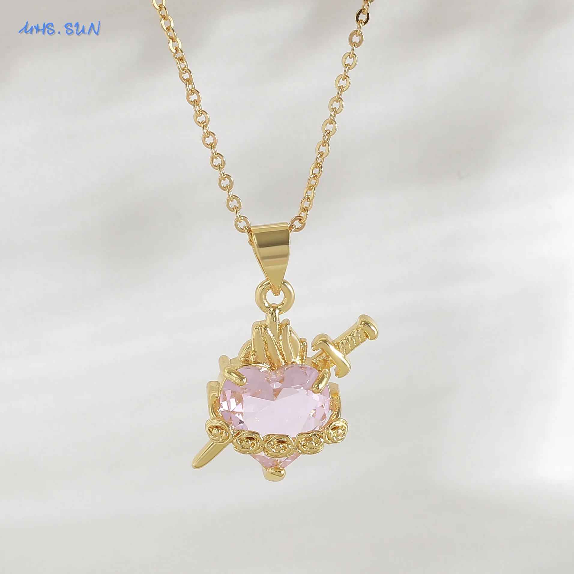 SUNSLL Heilig Rood Hart Kruis Zirkonia Hangers Kettingen Luxe Vrouwen Verguld Romantische Liefde Jubileum Sieraden Geschenken