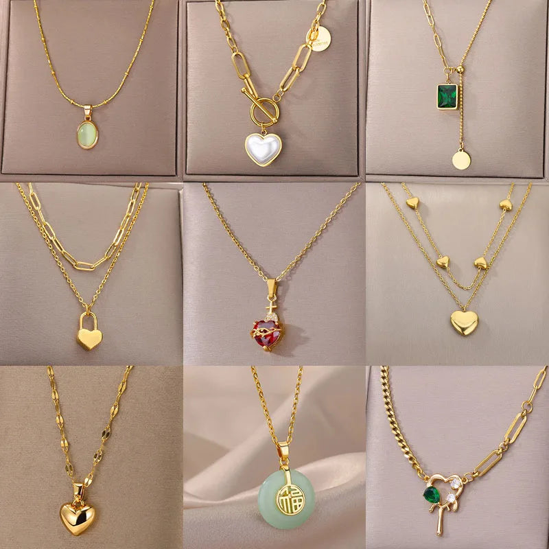 Collane con ciondolo a croce a forma di cuore con zirconi per donne, stile vintage, geometriche, circondate da viti, girocollo, gioielli alla moda, regalo 2026