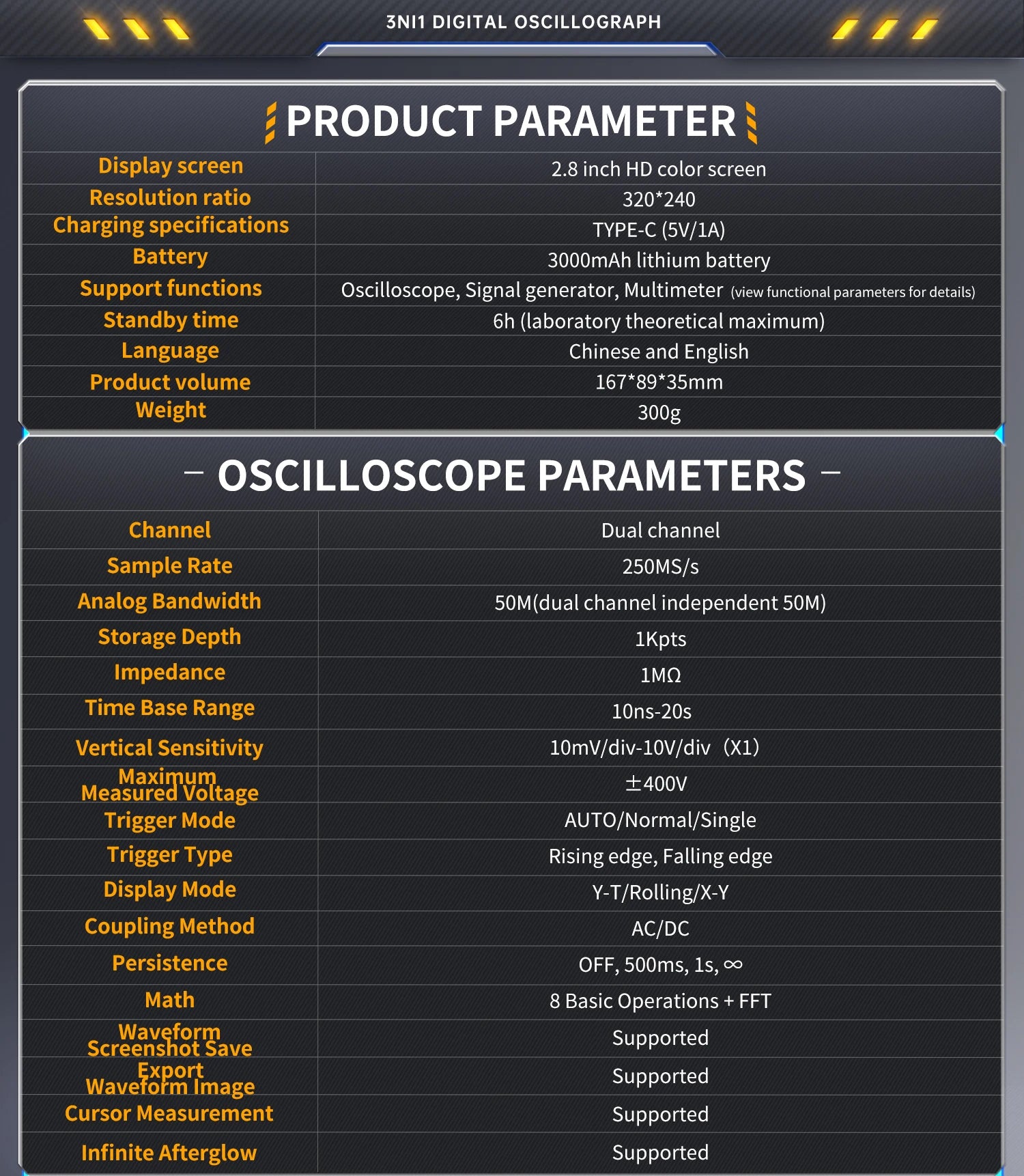 FNIRSI 2C23T 2C53T Upgrade 50MHz Handheld Digitaal Oscilloscoop Multimeter Signaalgenerator 3 in 1 Dual-channel Autogereedschap