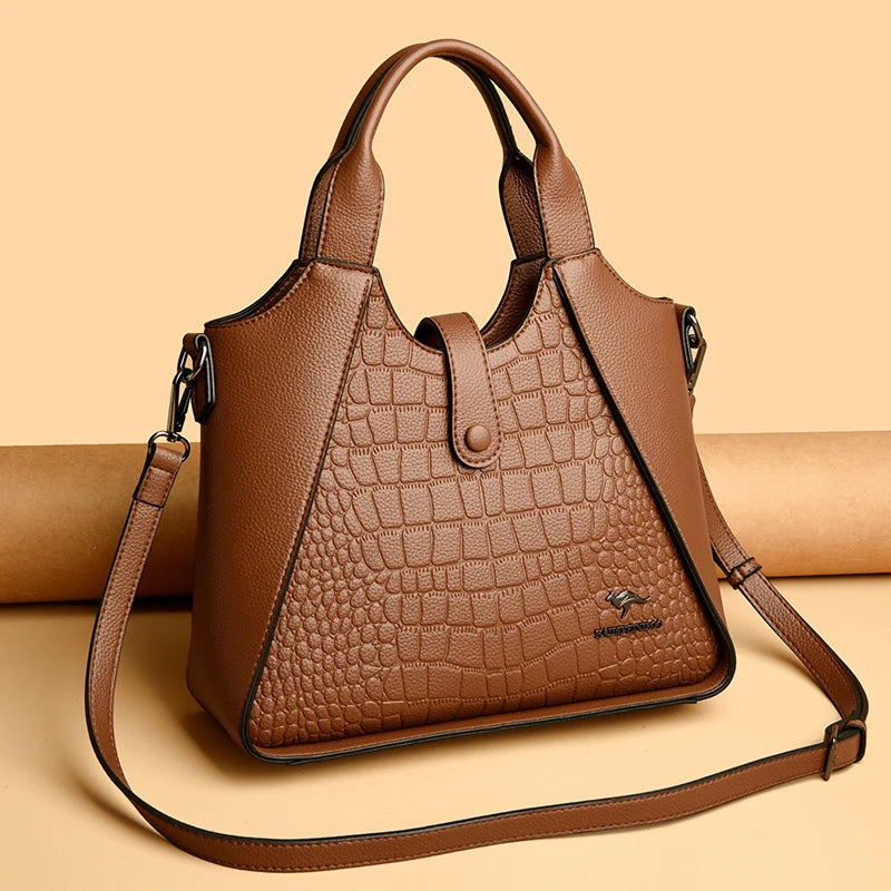 Borsa da donna di nuova tendenza 2024 in pelle morbida di alta qualità Borsa a tracolla da donna Bolsas Tinta unita Retrò Borsa a mano da donna Sac