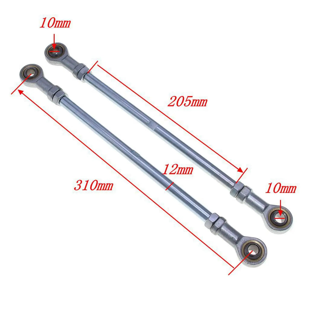 M10 Alloy Steering Tie Rod Ball Joiner Short Pull Rod 310mm Durable Parts for ATV Quad Go Karting Vehicle