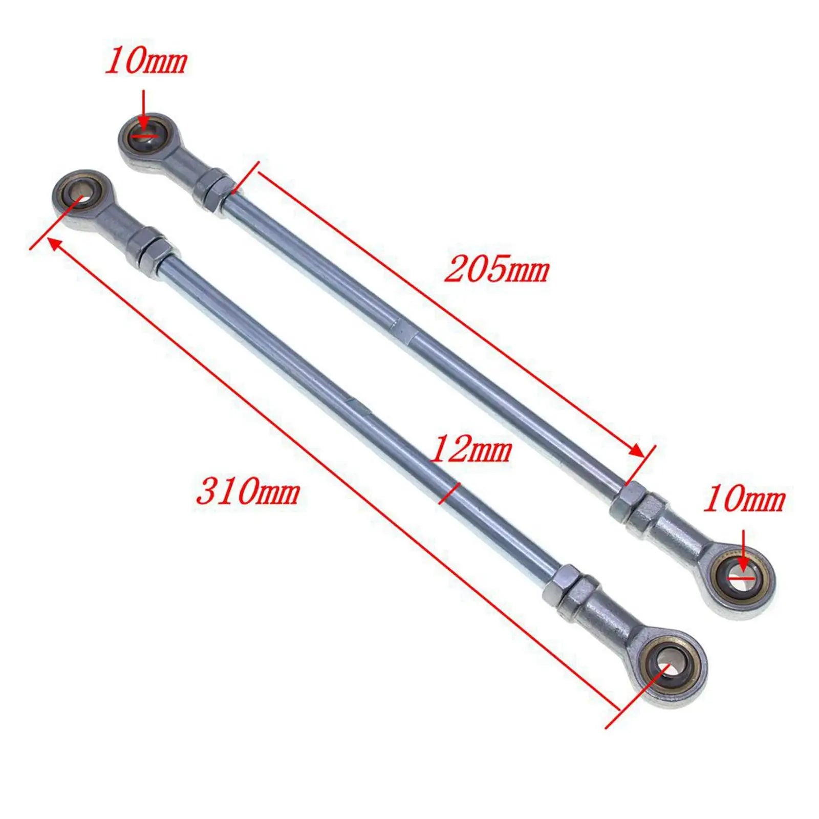 M10 Alloy Steering Tie Rod Ball Joiner Short Pull Rod 310mm Durable Parts for ATV Quad Go Karting Vehicle
