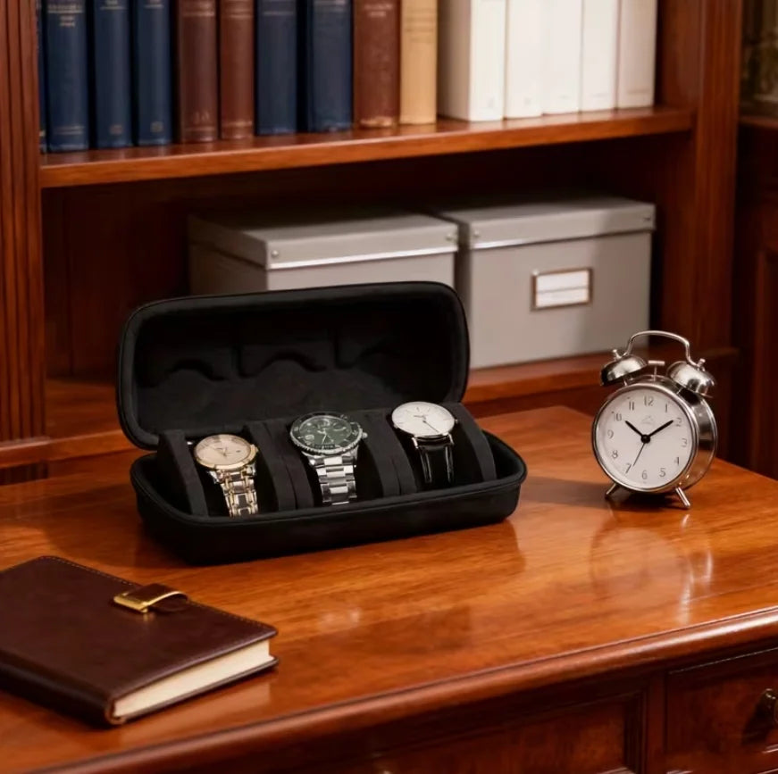 Watch Storage Travel Case, Watch Display Box, Hard Shell Watch Travel Bag,with Soft Foam Pillow and Handle