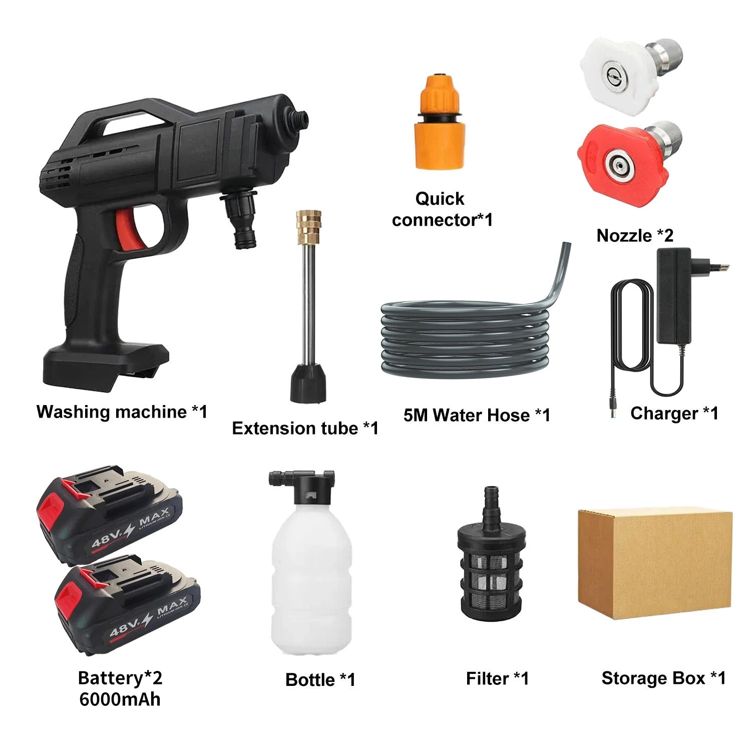 Idropulitrice a batteria da 50 BAR, pistola a spruzzo ad alta pressione da 1500W, utensile elettrico per batteria Makita 21V