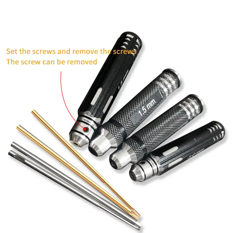 H0.9-3mm inbussleutels 0.9/1.5/2.0/2.5/3mm inbus-schroevendraaiers voor RC Helikopter Drone Vliegtuig Model Reparatie Gereedschap