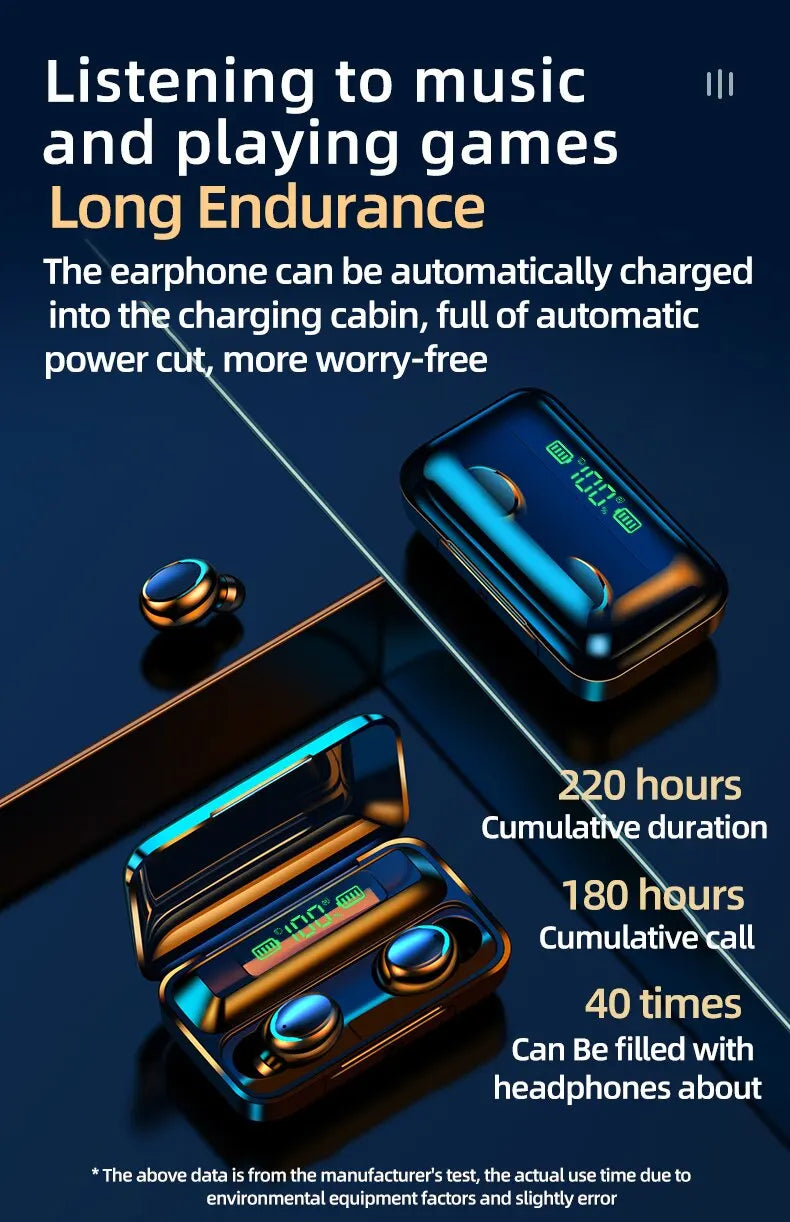 TWS Oortelefoon Bluetooth 5.0 Draadloze Koptelefoon HiFi Stereo Sport Waterdichte Oordopjes Headset Met Microfoon Handsfree Voor iPhone Xiaomi