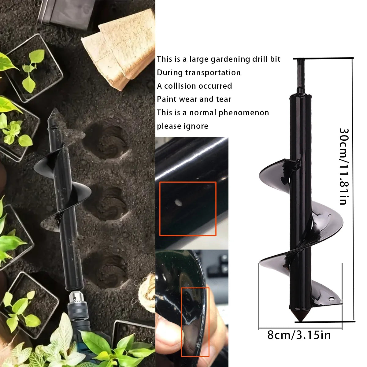 Spiraal boorbit - Spiraalboorbit voor thuis aanplanten - Plantgereedschap voor het losmaken van de grond en het graven van gaten, tuinboorbit,