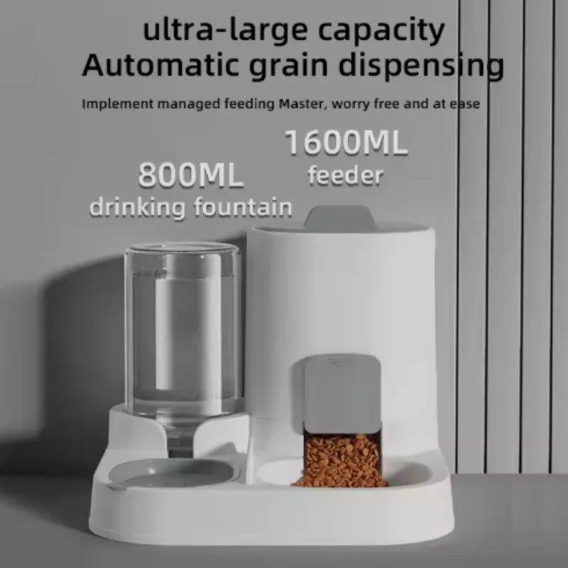 Kat voerbak waterdispenser hondenbak kattenbak soepele voer- en watervoorziening twee-in-één waterdispenser kattenbak benodigdheden voor huisdieren