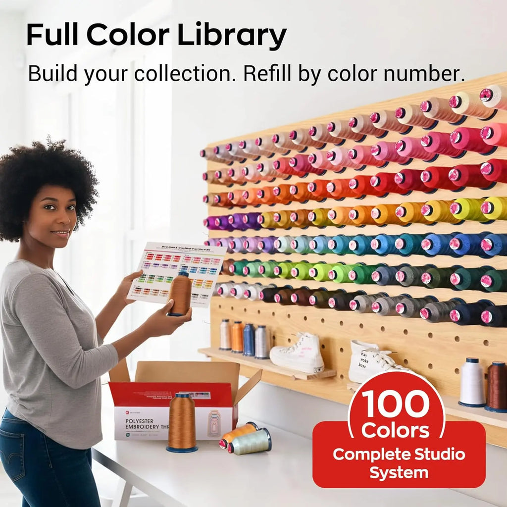 Kit da 100 colori di filo da ricamo in poliestere, 40WT, bobine da 4000m, per macchine da ricamo e da cucire