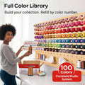Kit da 100 colori di filo da ricamo in poliestere, 40WT, bobine da 4000m, per macchine da ricamo e da cucire