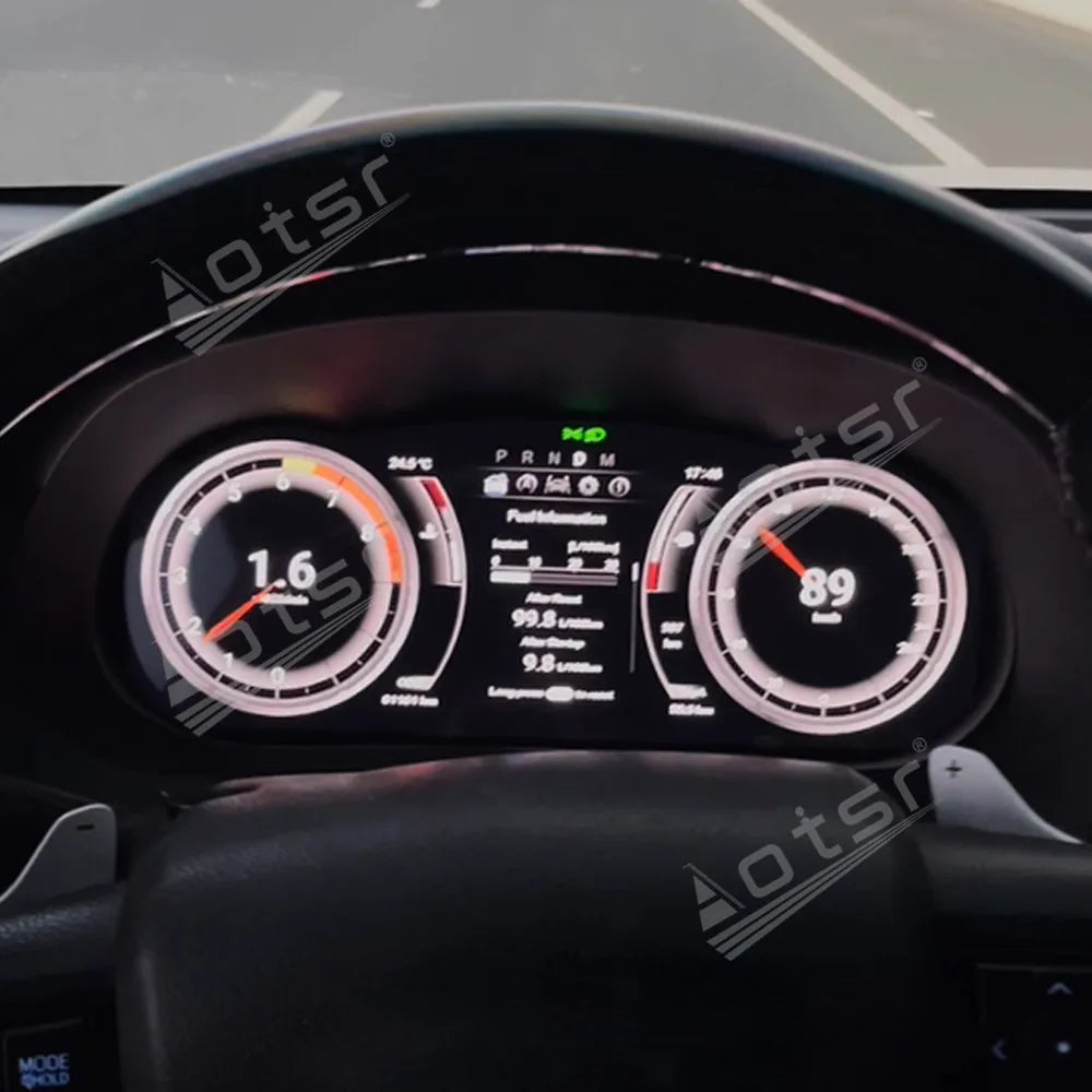 12.3 Inch Car LCD Digital Cluster For Toyota Hilux 2016-2024 Dashboard Virtual Cockpit Instrument Auto Speed Meter Ai Screen