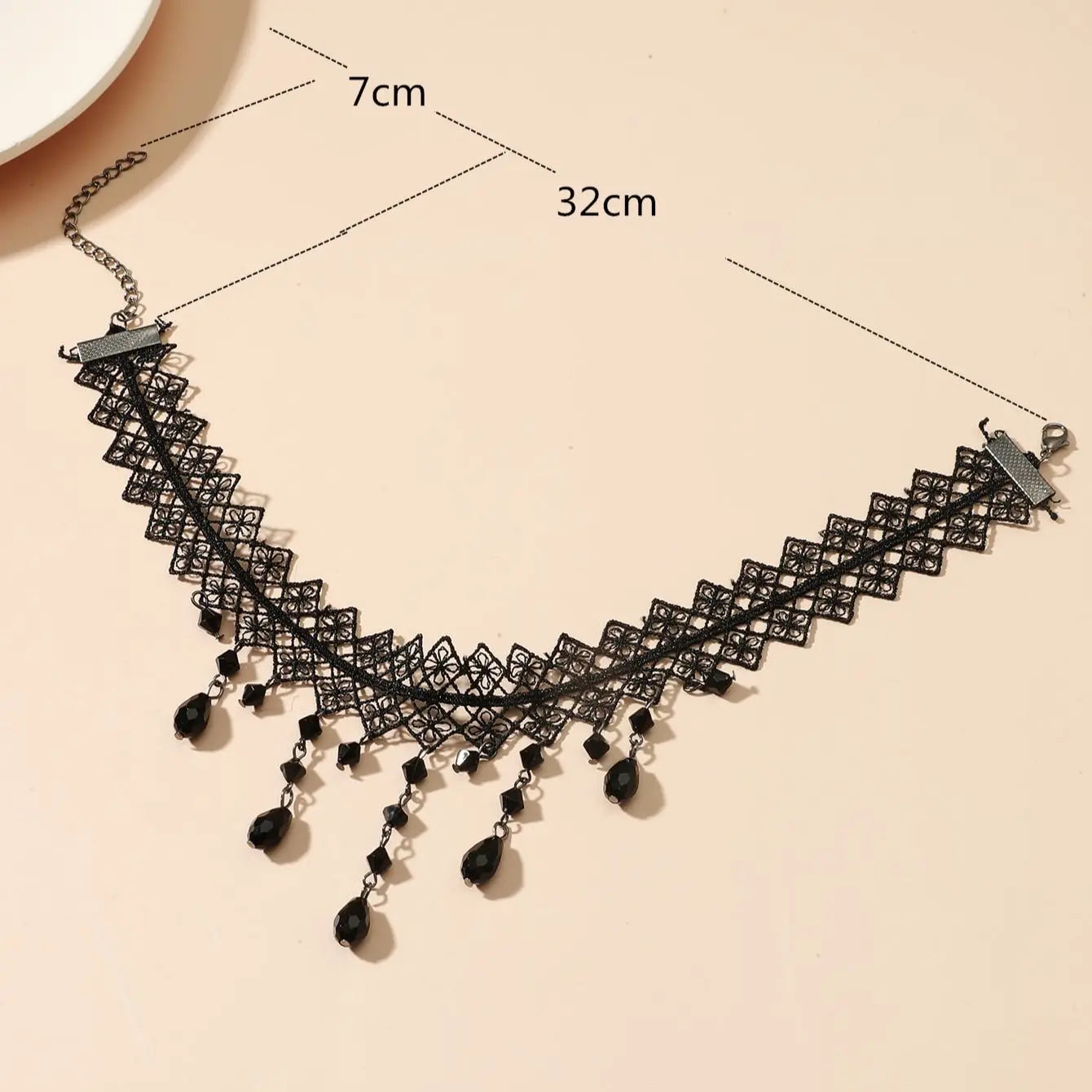 1 St. Dames Prachtige Zwarte Kant Kristal Kleur Bloem Ketting Strand Reizen Vakantie Mode Klassieke Gepersonaliseerde SieradenAvondkleding