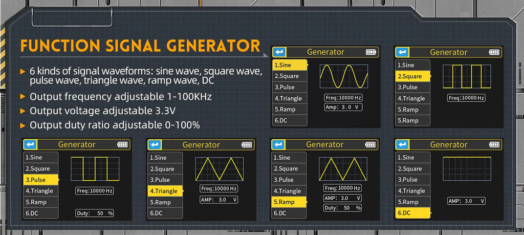 FNIRSI Nuovo DSO-TC4 DSO-TC3 Oscilloscopio Digitale Portatile 3 in 1 Tester Transistor Generatore di Segnale Strumenti di Test Elettronici Portatili