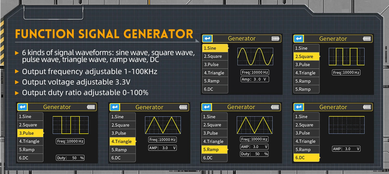 FNIRSI Nuovo DSO-TC4 DSO-TC3 Oscilloscopio Digitale Portatile 3 in 1 Tester Transistor Generatore di Segnale Strumenti di Test Elettronici Portatili