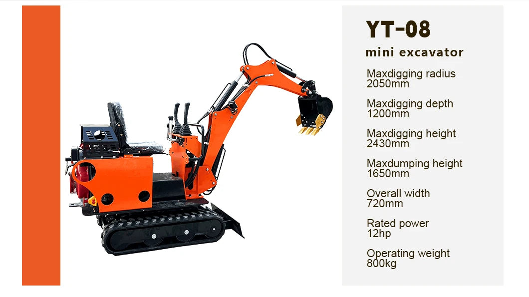 Minigraafmachine kan worden uitgerust met airconditioning en trekker oplegger om een op maat gemaakte minigraafmachine te ondersteunen