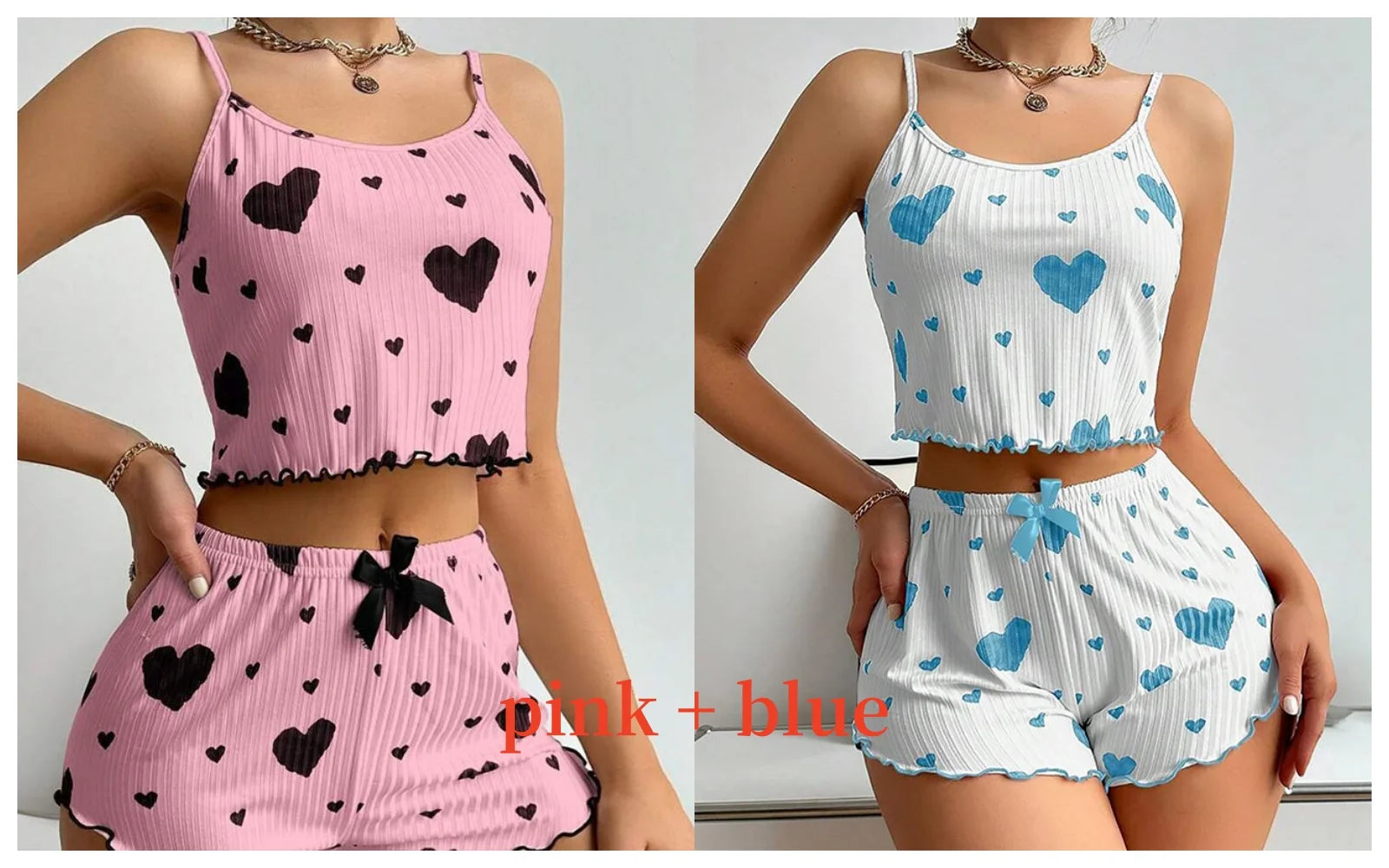 Dames Pyjamaset Nachtkleding 2-delig Korte Tanktops En Shorts S M L Wit Ventilerend Zacht Casual Liefdesprint