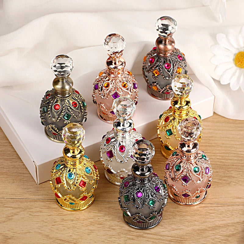 1 STKS Luxe Parfumfles Essentiële Olie Fles 15ml Lege Fles Opbergfles Cadeau Glazen Parfumfles Draagbare Flesjes