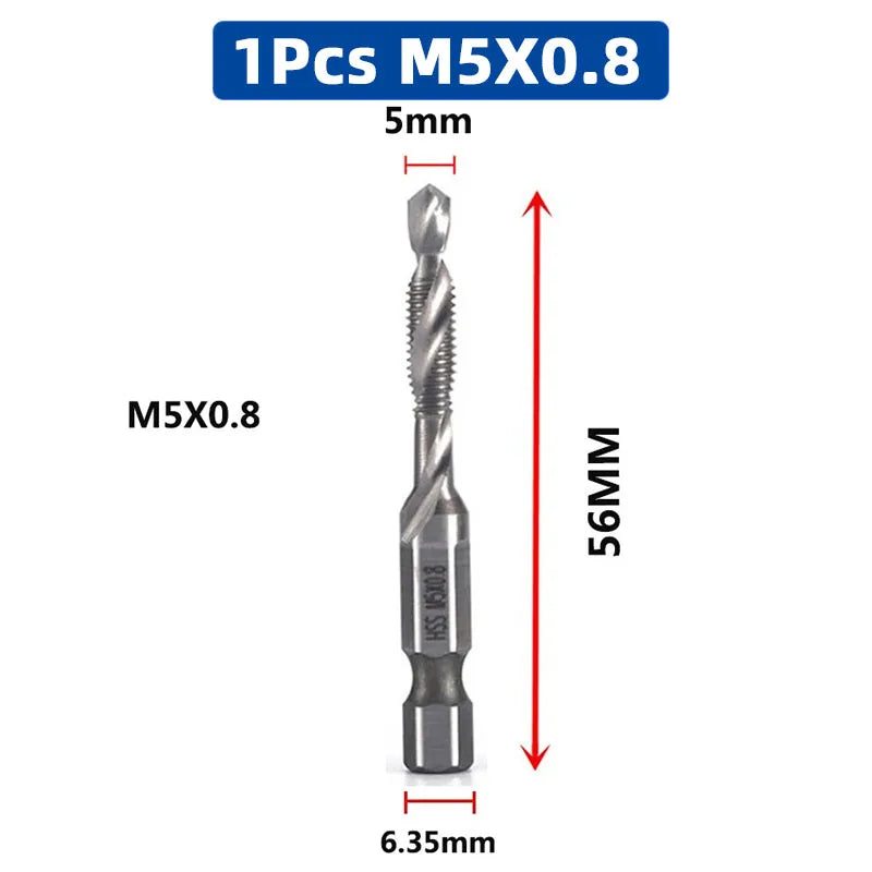 SIQICNC Schacht Titanium Gecoat HSS Schroefdraad Metrische Tapboortjes Schroefmachine Samengestelde Tap M3 M4 M5 M6 M8 M10 Handgereedschap