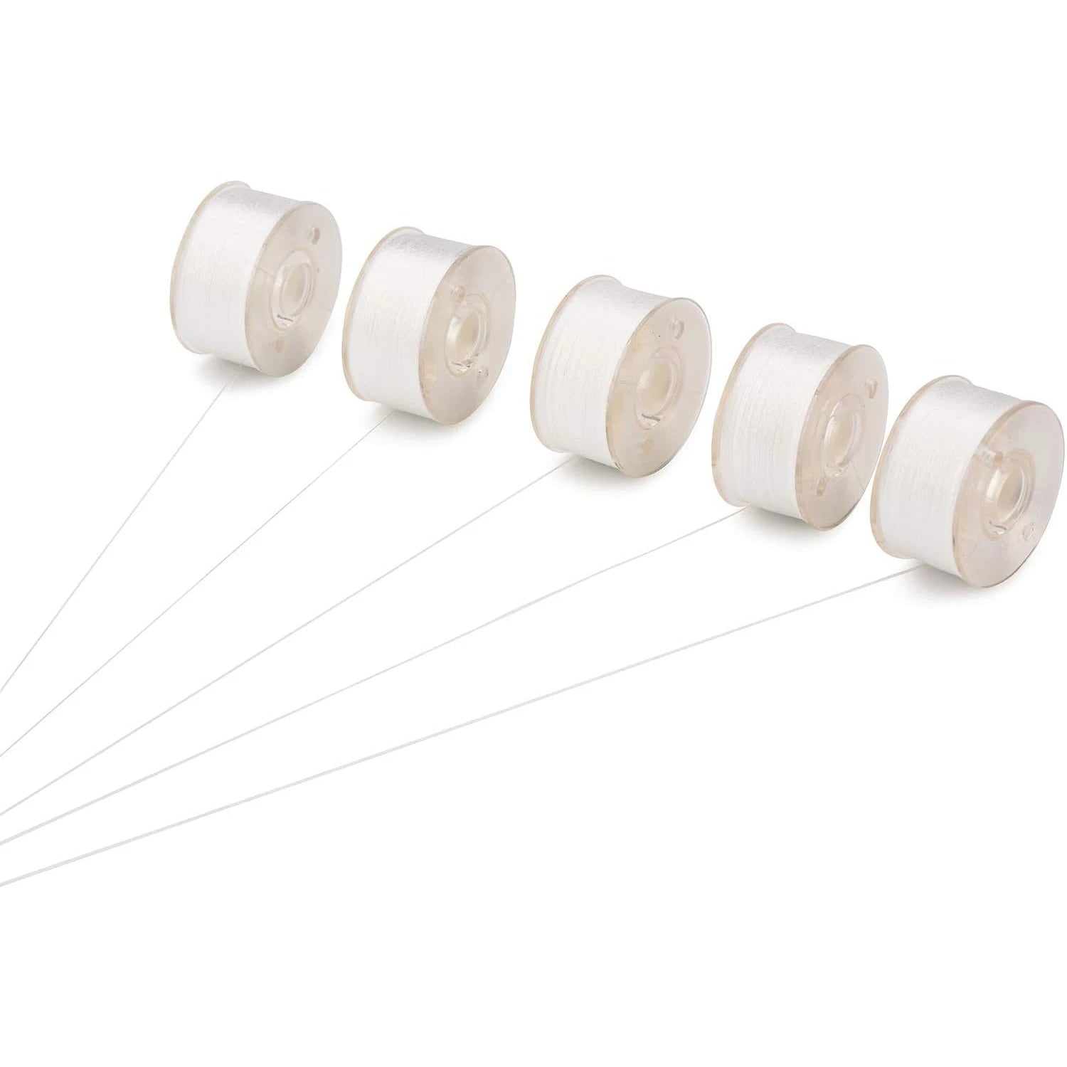 Simthread Set 144 Bobine Preavvolte con Lati in Plastica Filo da 60wt Taglia A Taglia L Bianco e Nero per Macchine da Ricamo e Cucito