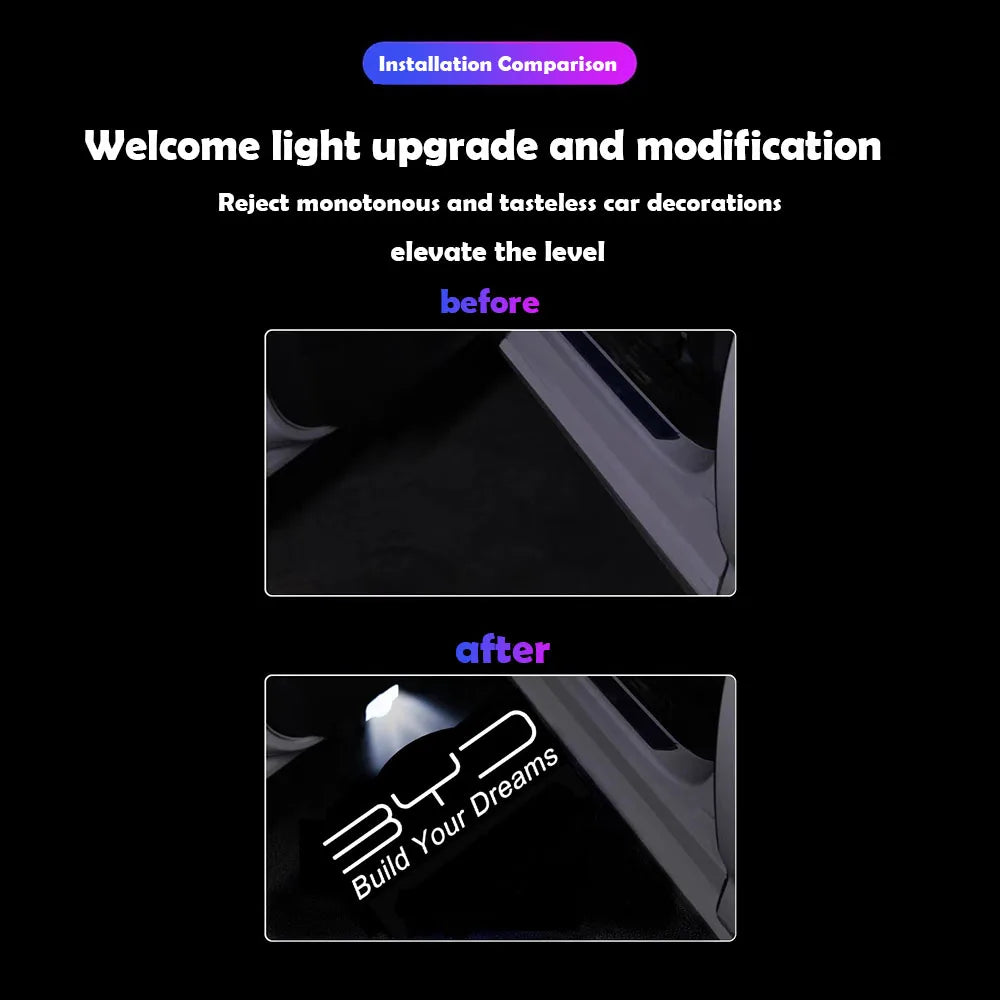 For BYD Sealion 07 EV 2024 2025 Car Welcome Light Door Projection Atmosphere Light Interior Modification Accessories