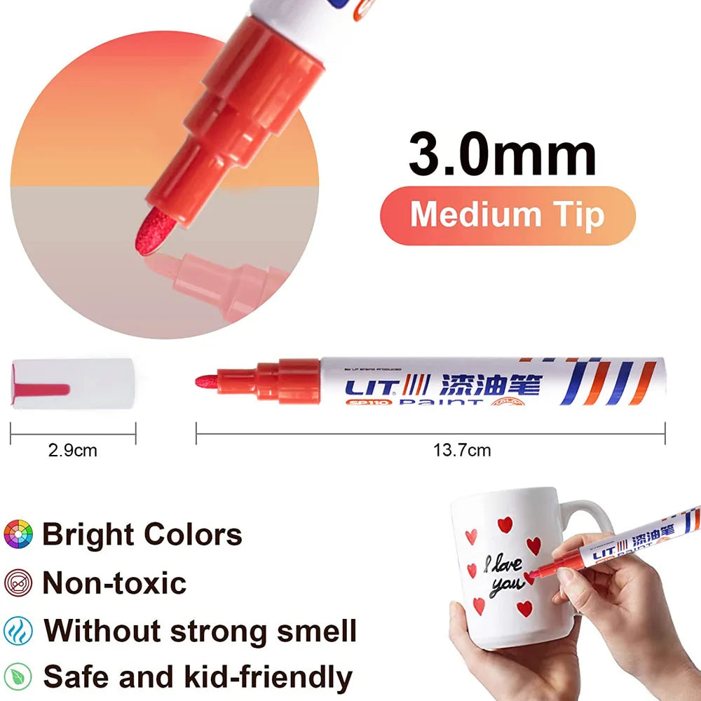 Car Scratch Repair Pen Auto Touch Up Paint Pen Fill Remover Vehicle Rubber Tyre CD Metal Permanent Paint Marker for Car Styling
