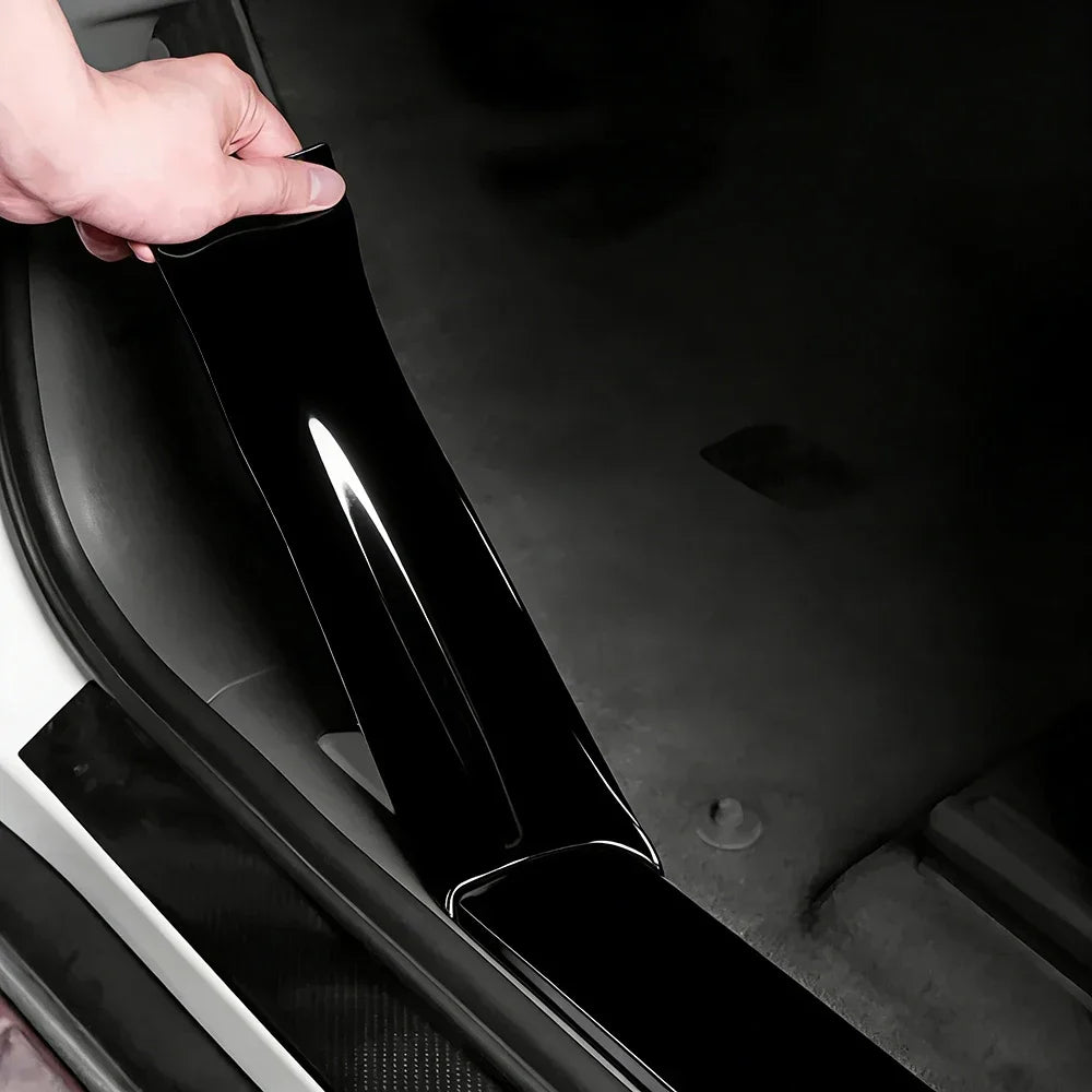Glossy Black Vinyl Wrap 3/5/7/10CM Tape Window Trim Film Stripe Car Stickers For Car Accessories Pillar Hood Roof