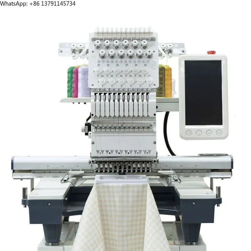 [Più venduto] Macchina da ricamo industriale a testa singola 12 fili di alta qualità, ricamatrice automatica computerizzata per cappelli e digitale