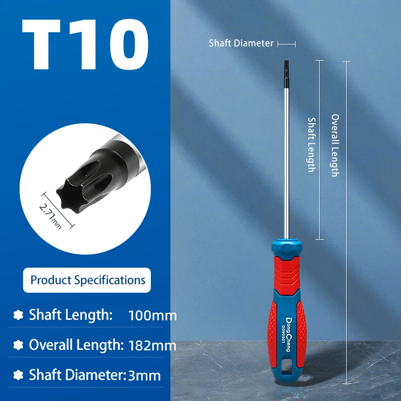 Industriële Torx schroevendraaier, S2 gelegeerd staal, zeskantschroevendraaier met middengat, T8, T10, T15, T20, T25, T27, T30, T40