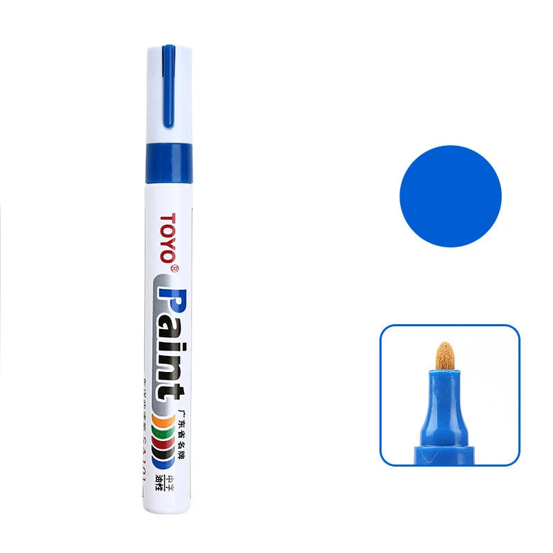 White Waterproof Cars Wheel Tire Oily Mark Pen Auto Rubber Tyre Paint Pen Cd Metal Permanent Paint Marker Graffiti Touch Up