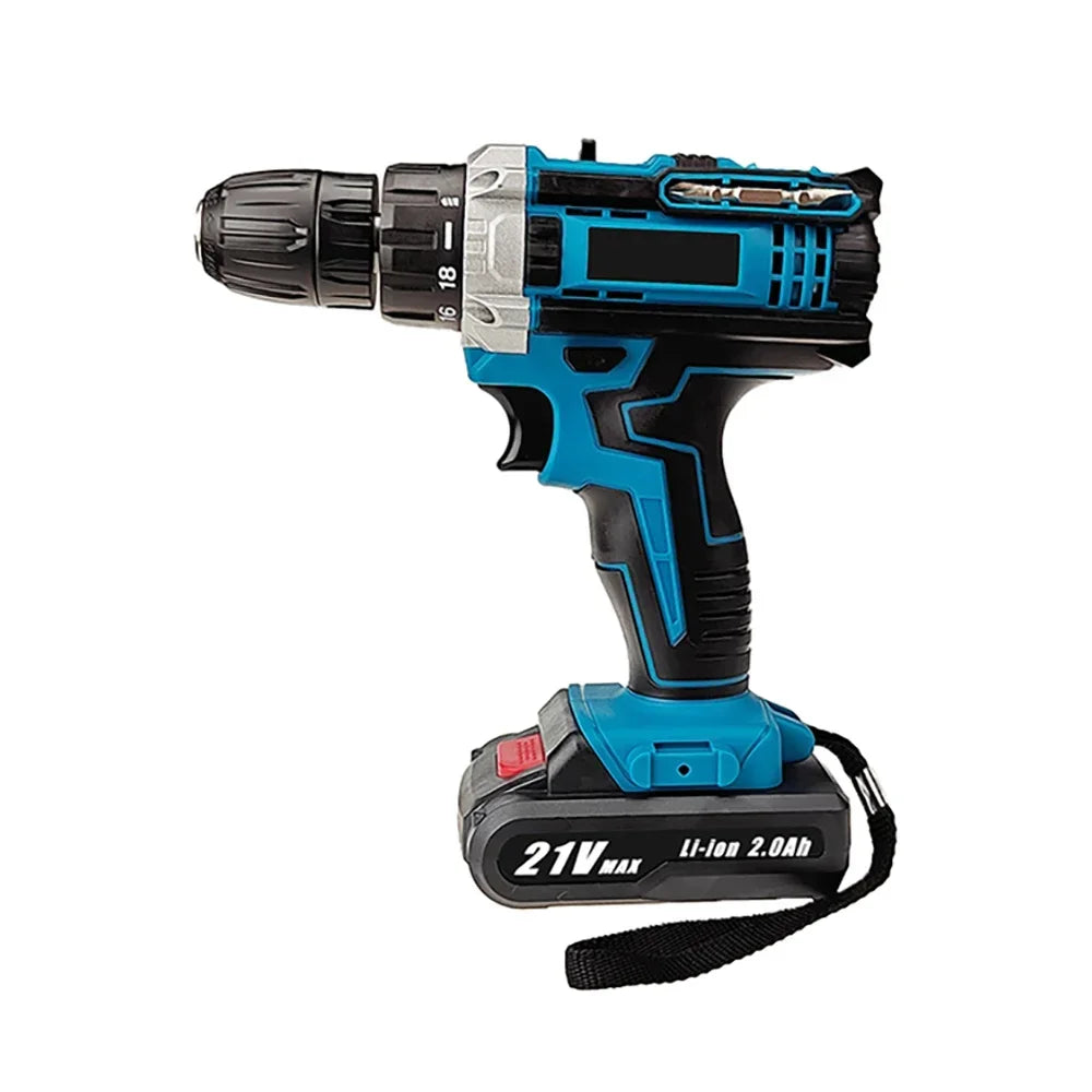 Trapano avvitatore a percussione elettrico senza fili 21V 1600 giri/min, trapani ad alta velocità ricaricabili 32 livelli di coppia, trapano domestico, utensili elettrici fai da te
