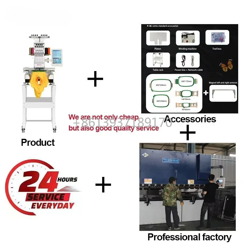 Macchina da Ricamo Industriale Computerizzata Monotesta a 9 Aghi Automatica ad Alta Velocità per Vestiti Prezzo