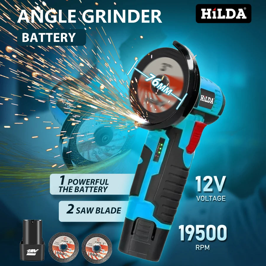 HILDA Mini Smerigliatrice Angolare 12V Ricaricabile Utensile Per Smerigliare Lucidare Macchina Per Smerigliare Per Tagliare Utensili Elettrici A Batteria Al Diamante