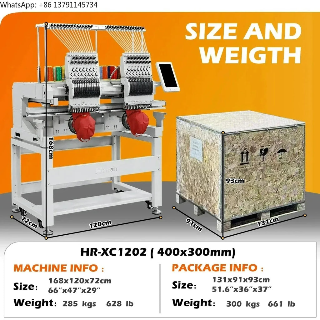Macchina da ricamo professionale personalizzata a 2 teste per uso commerciale e industriale