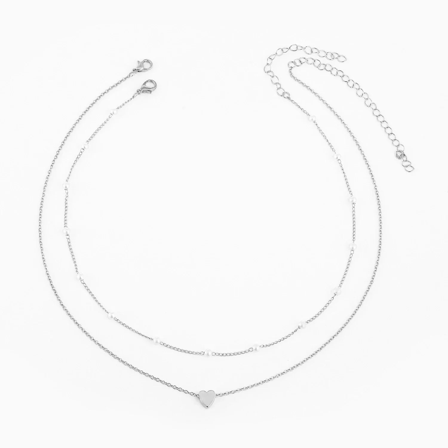 LATS Meerlaagse Parel Kruis Liefdeshart Hanger Kettingen voor Dames Goudkleur Mode Sleutelbeen Halsketting 2024 Trend Sieraden